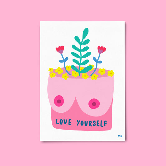 Love Yourself Boob Pot Print