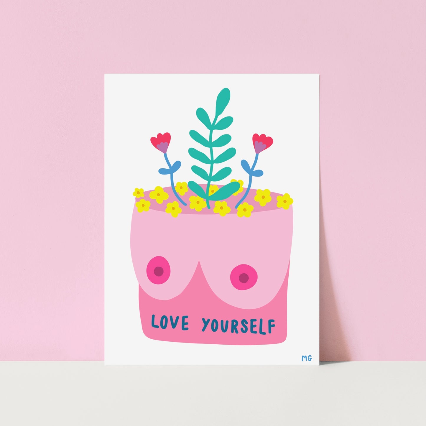 Love Yourself Boob Pot Print