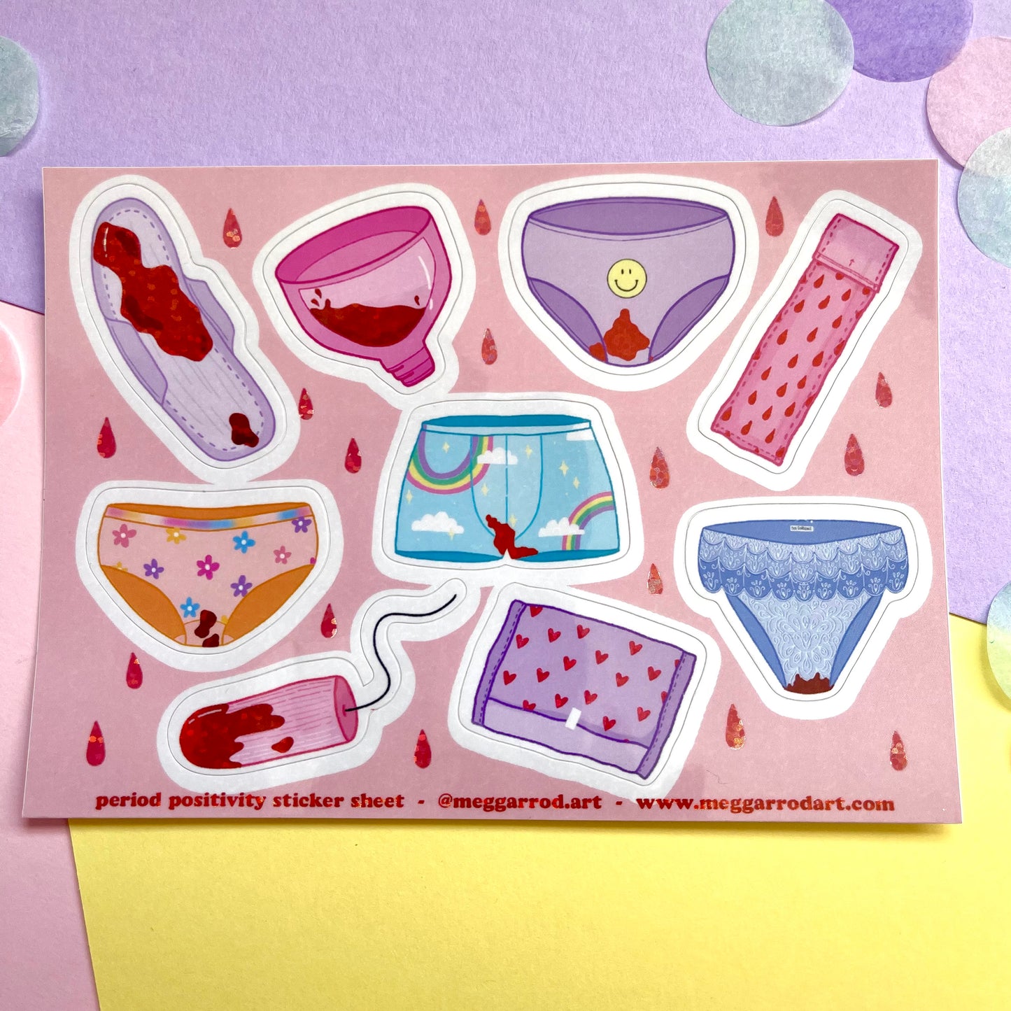 Period Positivity Glitter Sticker Sheet