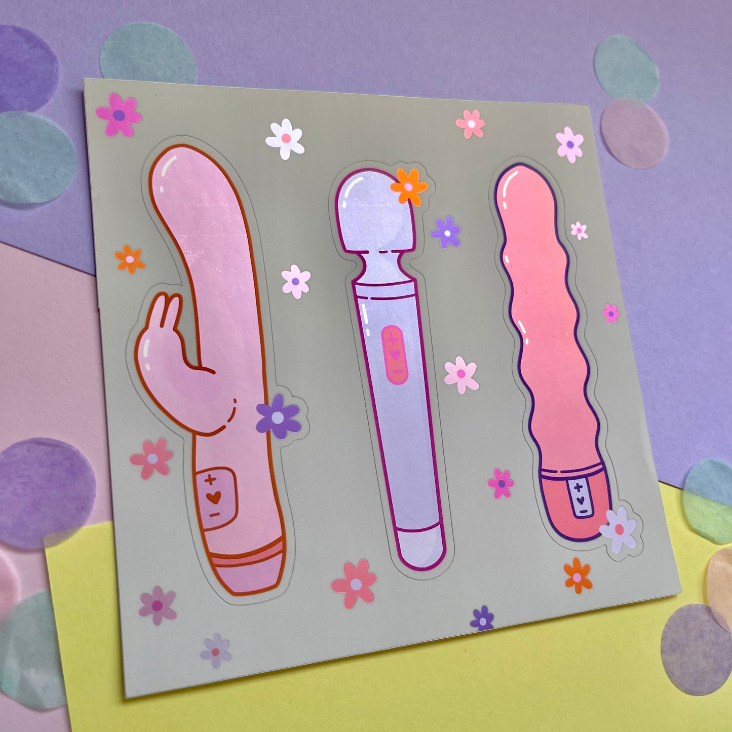 Sex Toy Mirror Sticker Sheet