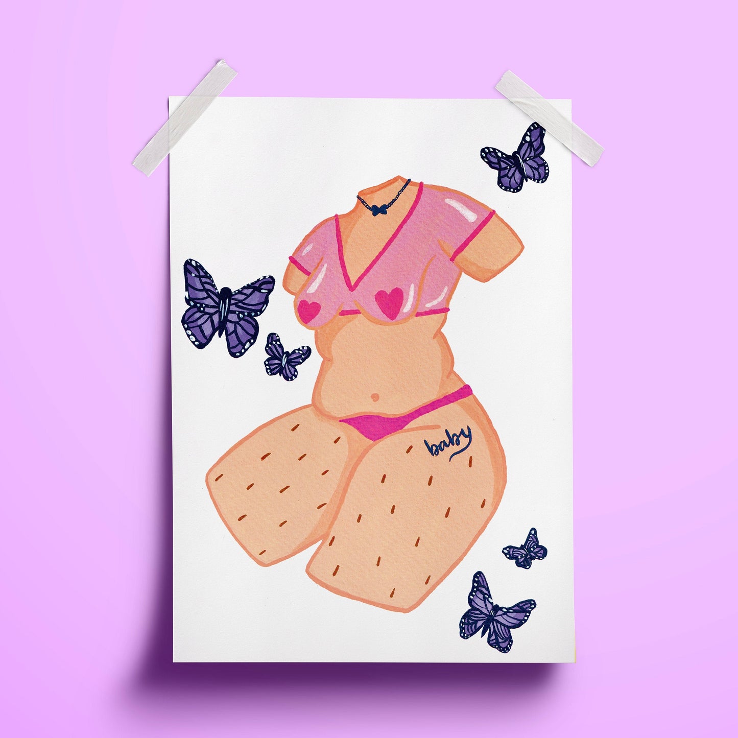 Butterfly Baby A5 Print