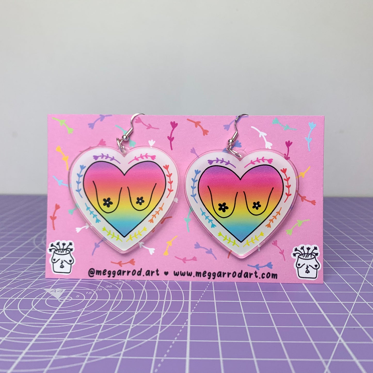 Rainbow Boob Earrings