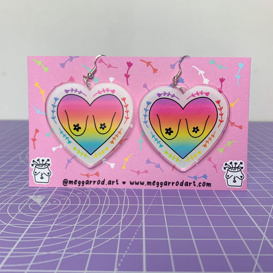 Rainbow Boob Earrings