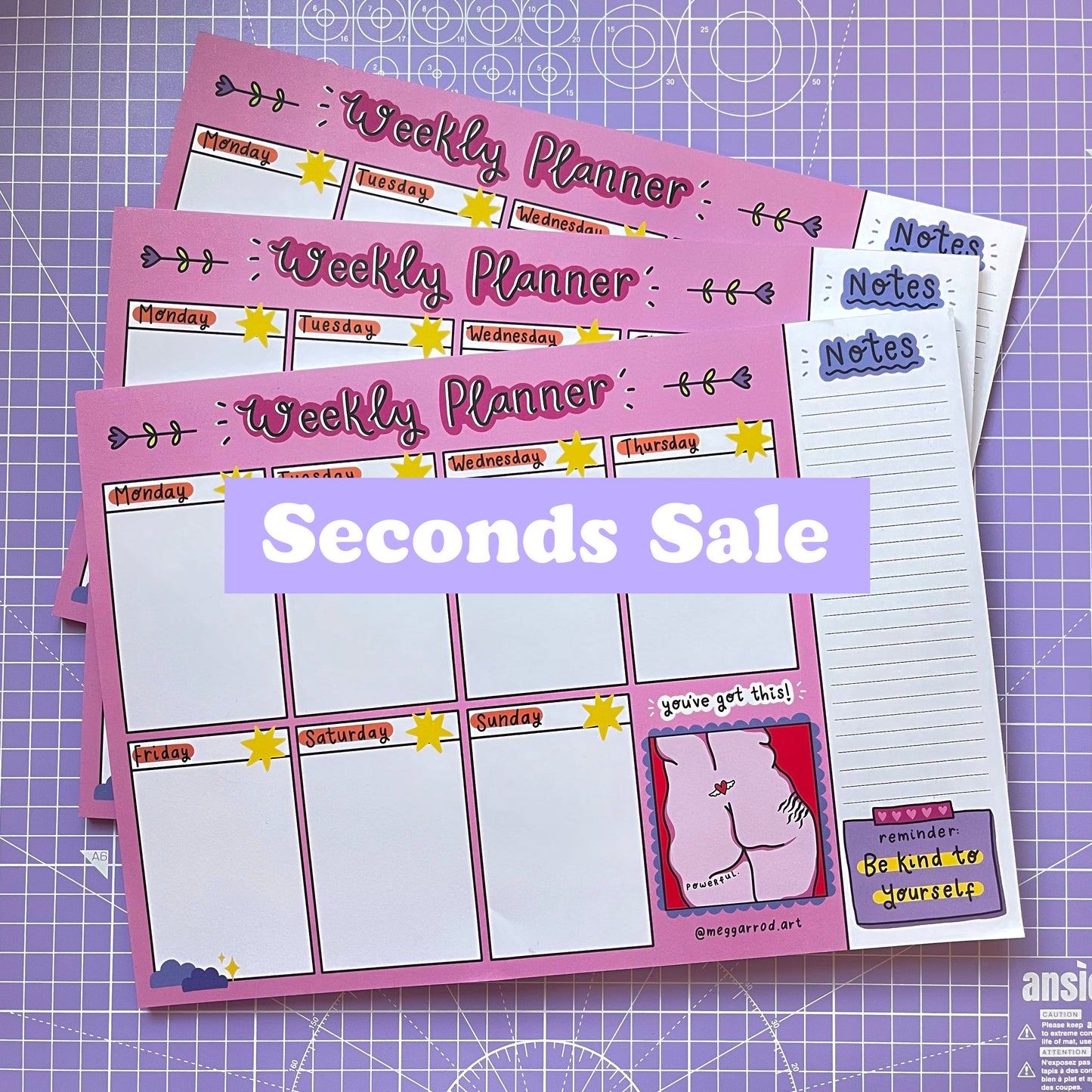 SECONDS Self Love Weekly Planner A4