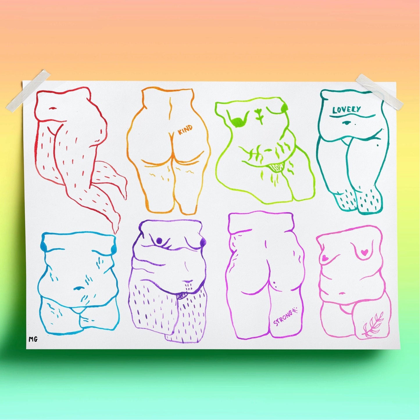 Rainbow Nudes Print