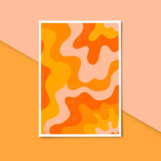 Orange Wavy Print