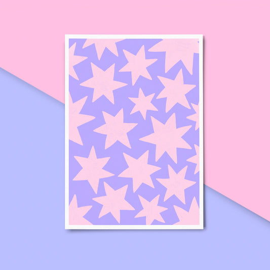 Lilac & Pink Star Print