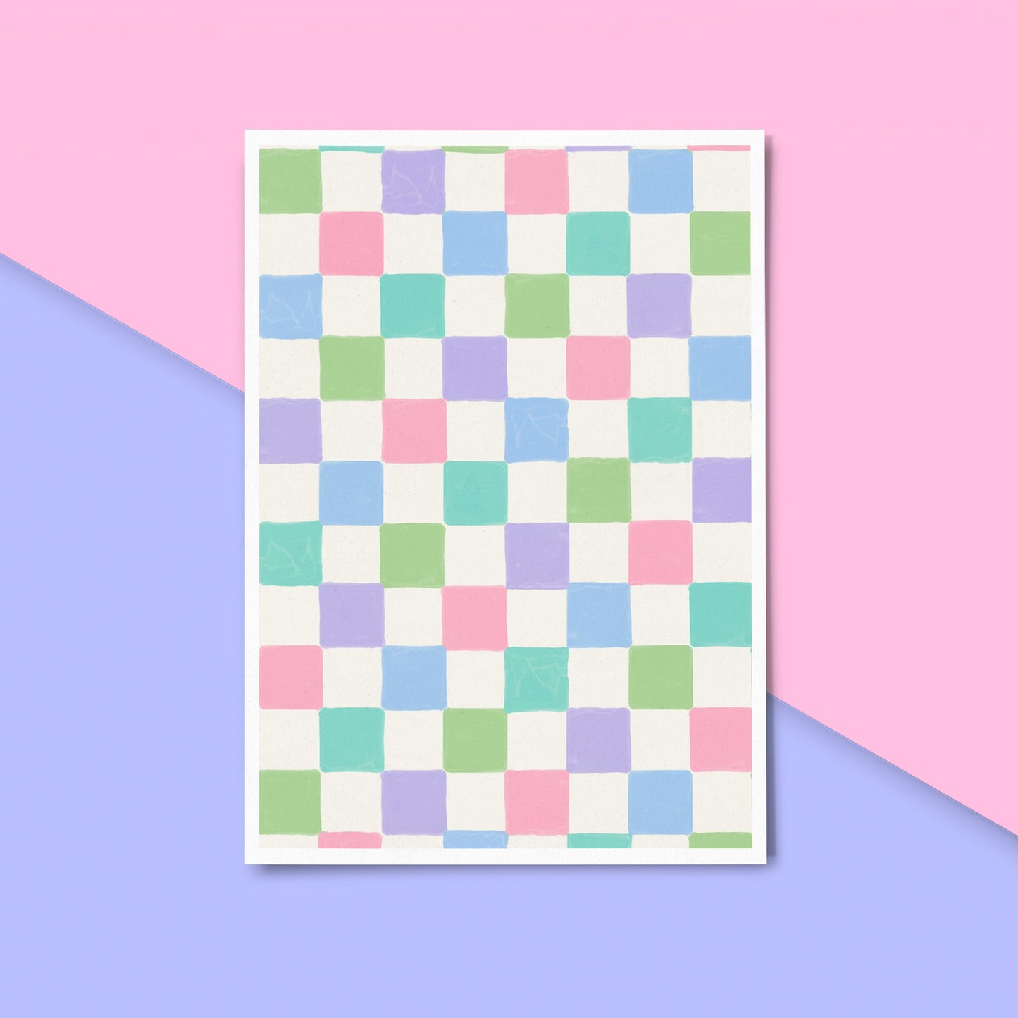Pastel Checkerboard Print