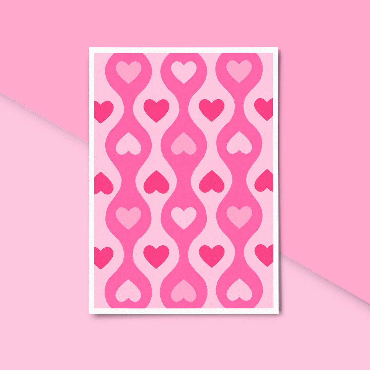 Pink Heart Pattern Print