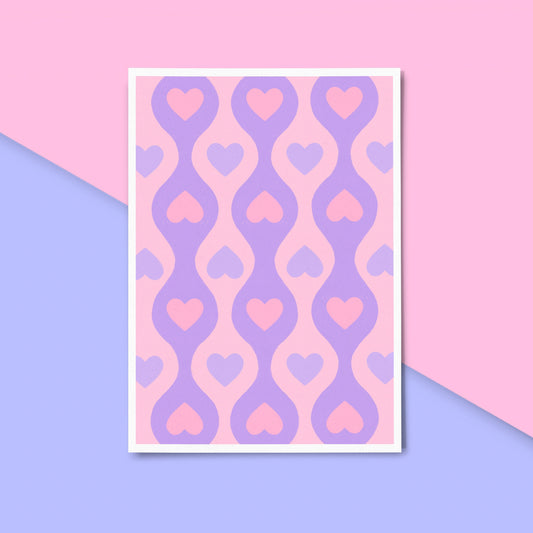 Lilac Heart Pattern Print
