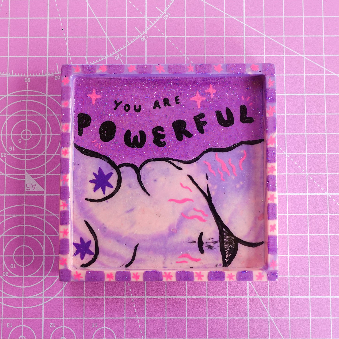 You are Powerful ~ Body Positive Glitter Trinket Tray ✨