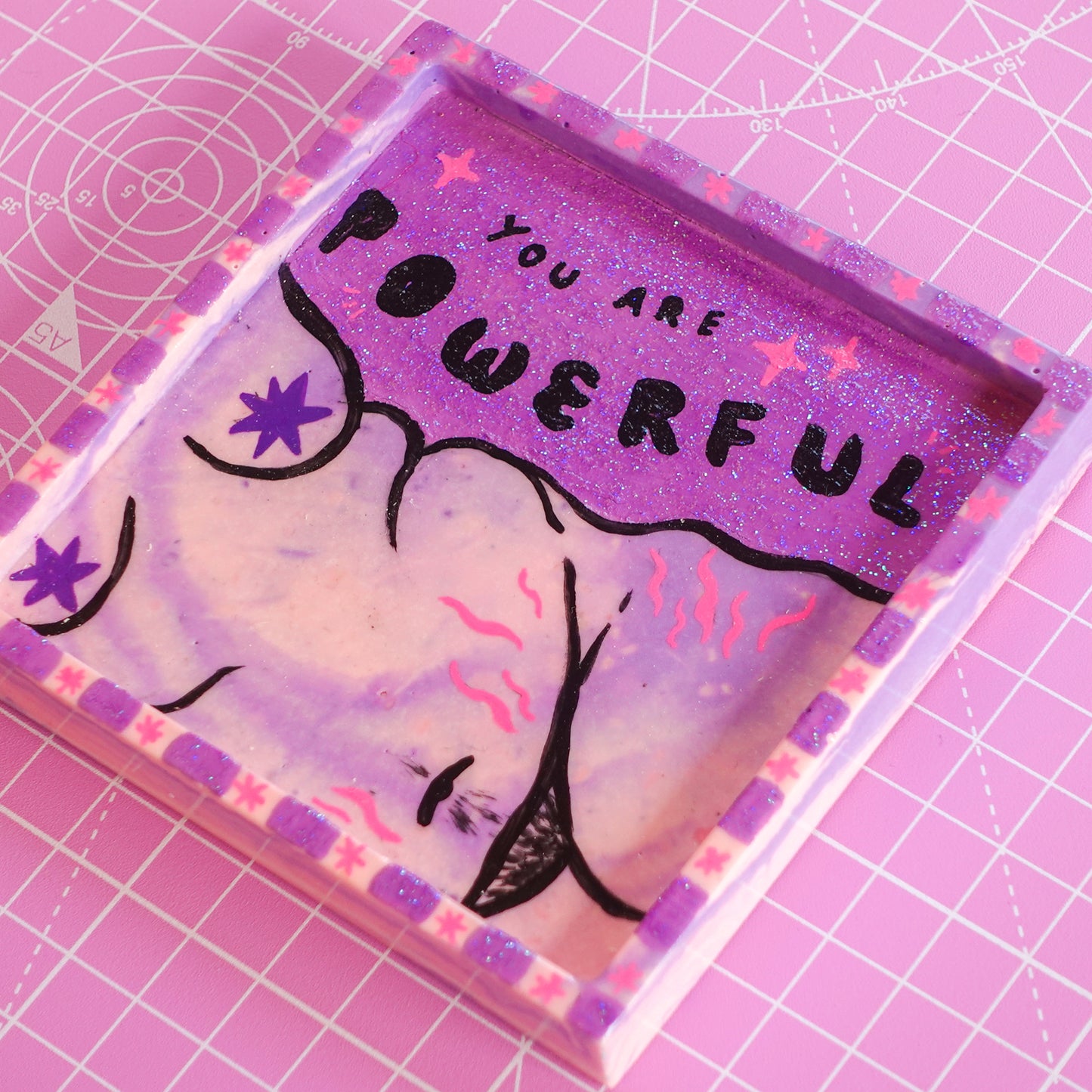 You are Powerful ~ Body Positive Glitter Trinket Tray ✨