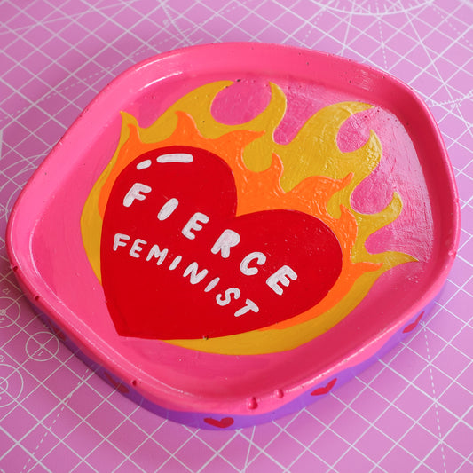 Fierce Feminist ~ Heart Trinket Tray ❤️